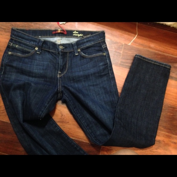 7 For All Mankind Denim - 7 For All Mankind Slim Straight Denim Dark Wash
